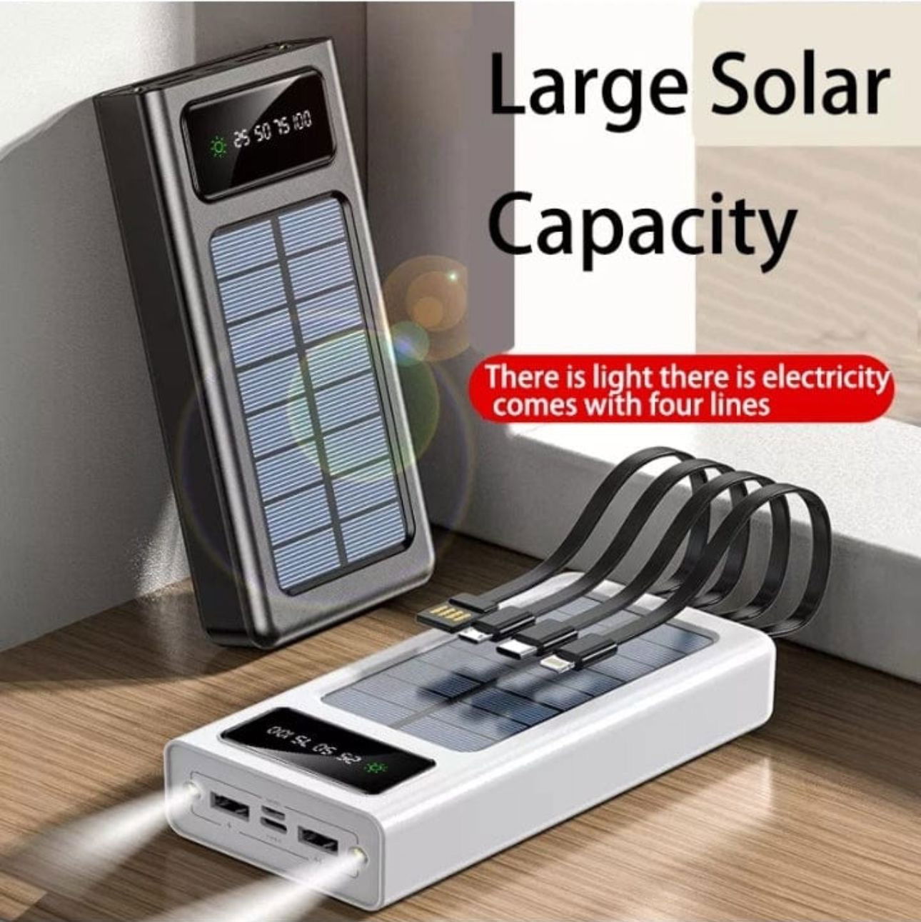 25,000 mAh Power Bank with Solar Capacity - ObjectsUAE - 