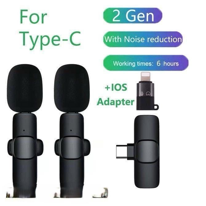 Mini Mic Recorder with Type-C Charging for Phones