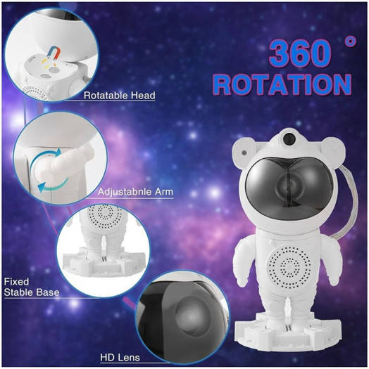Astronaut star projector nebula effects with Bluetooth speaker - ObjectsUAE - 