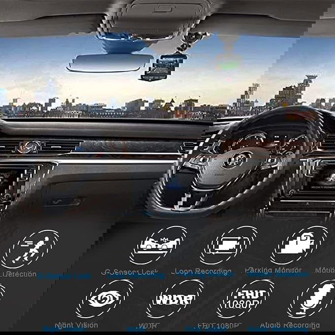 Car Dashcam with Night Vision Audio Recording - ObjectsUAE - 