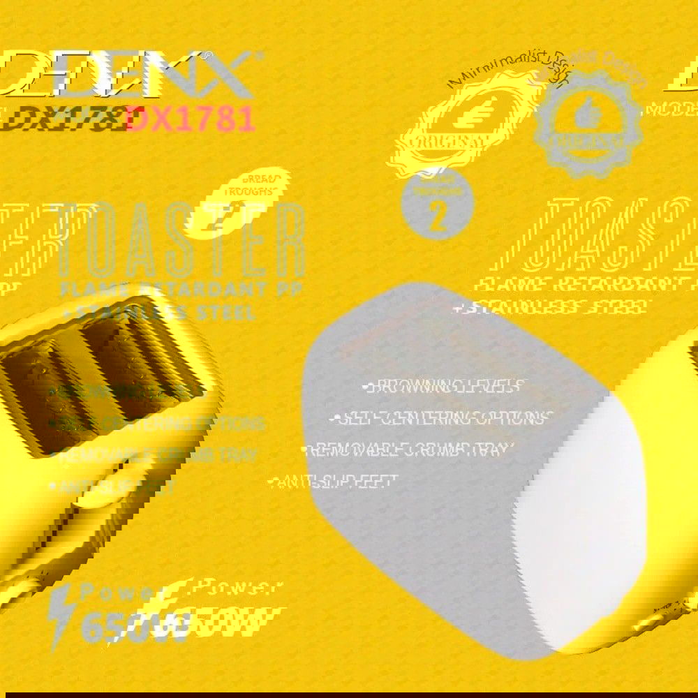 Denx Toaster 1 year Warranty Self Cleaning - ObjectsUAE - 