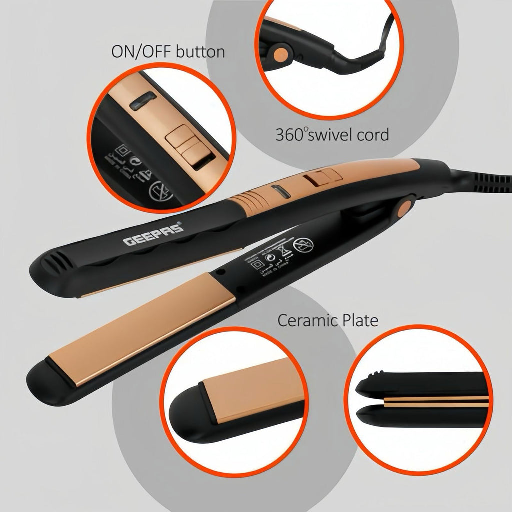 GEEPAS CERAMIC HAIR STRAIGHTNER - ObjectsUAE - 