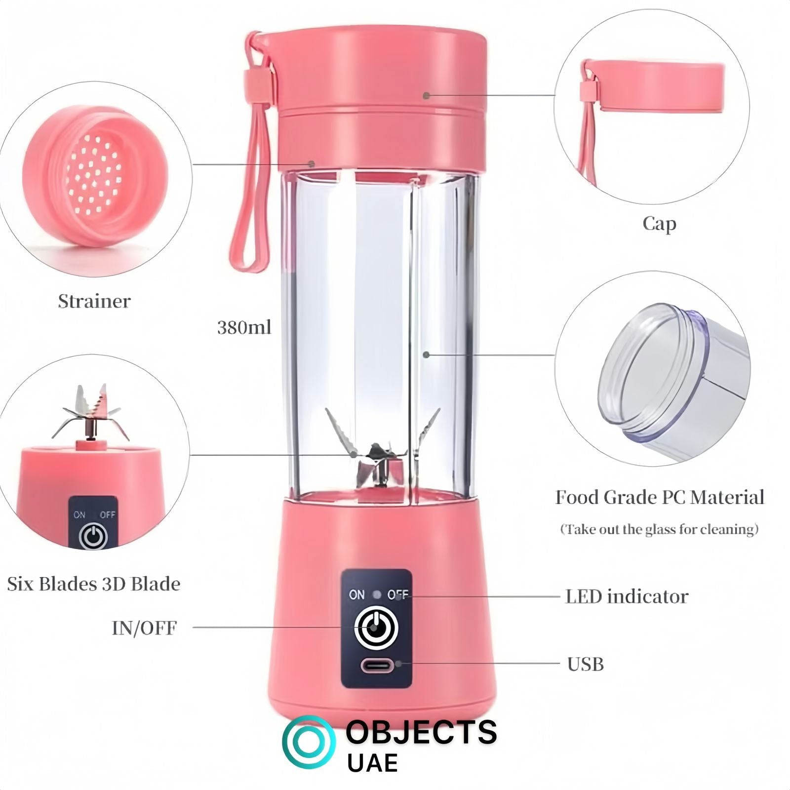Portable Fruit Blender - ObjectsUAE - 