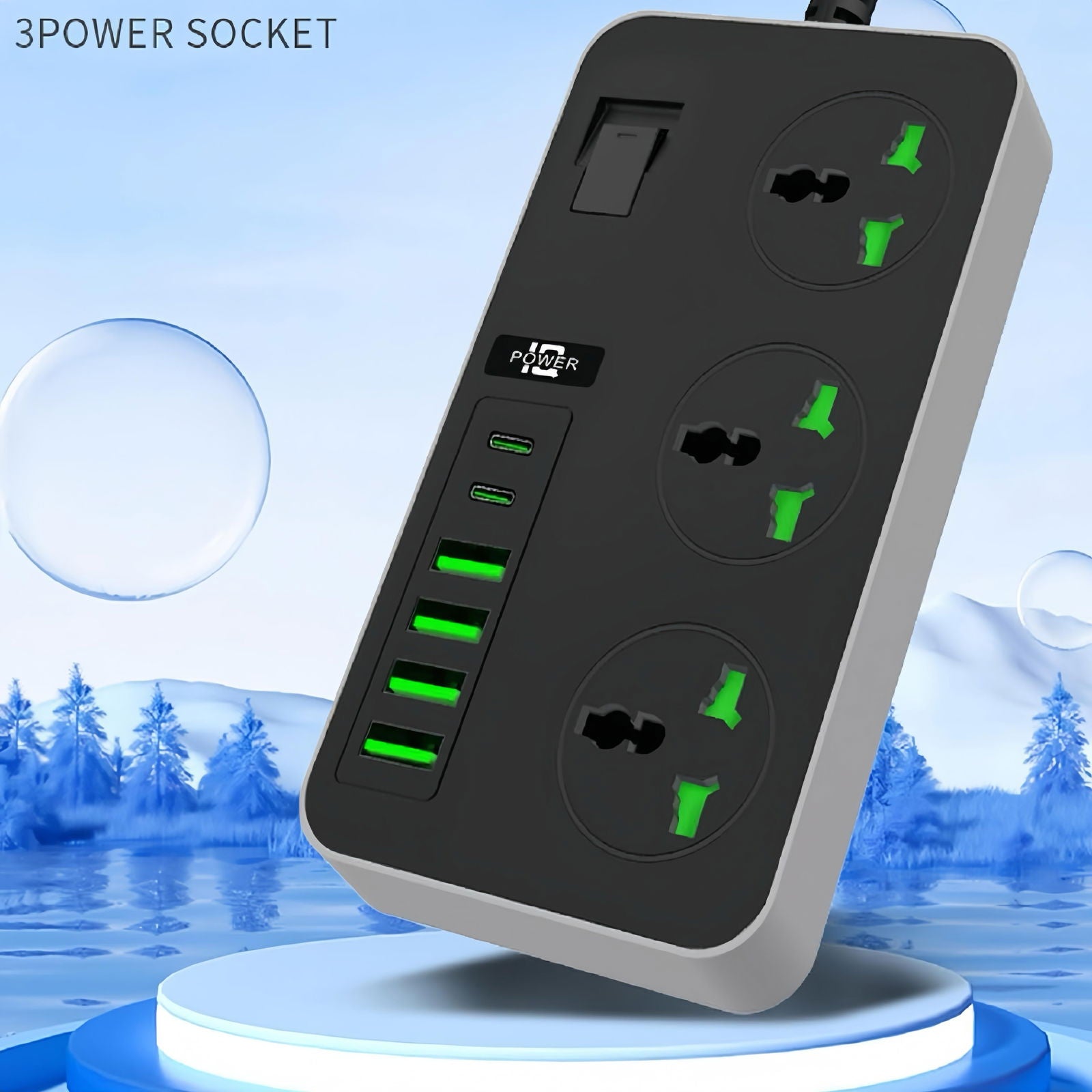 Smart socket power extension 4 USB 1 Type C - ObjectsUAE - 