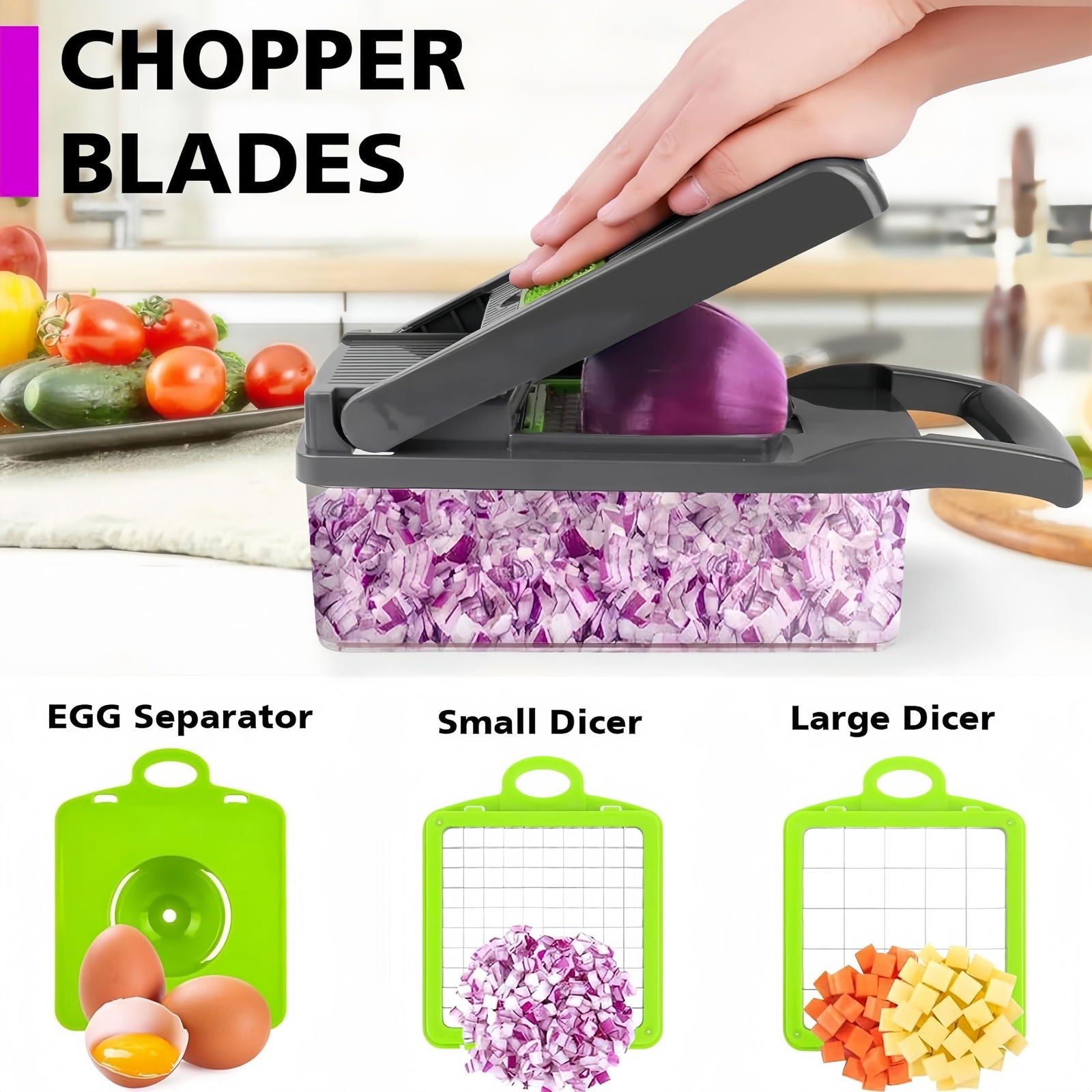Vegetable Chopper with 10+ blades for all uses - ObjectsUAE - 